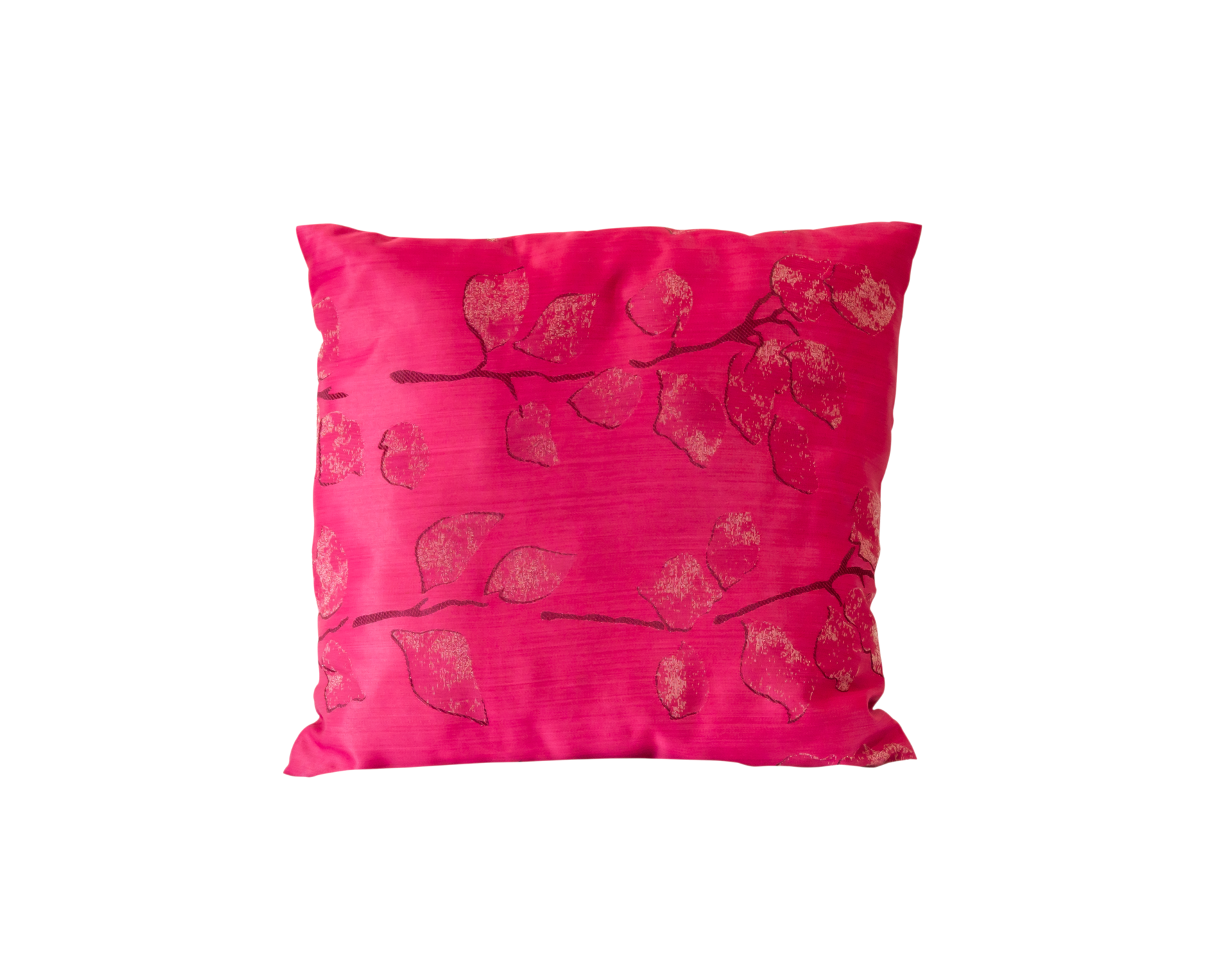 Small red pillow with beautiful pattern isolated with clipping path in