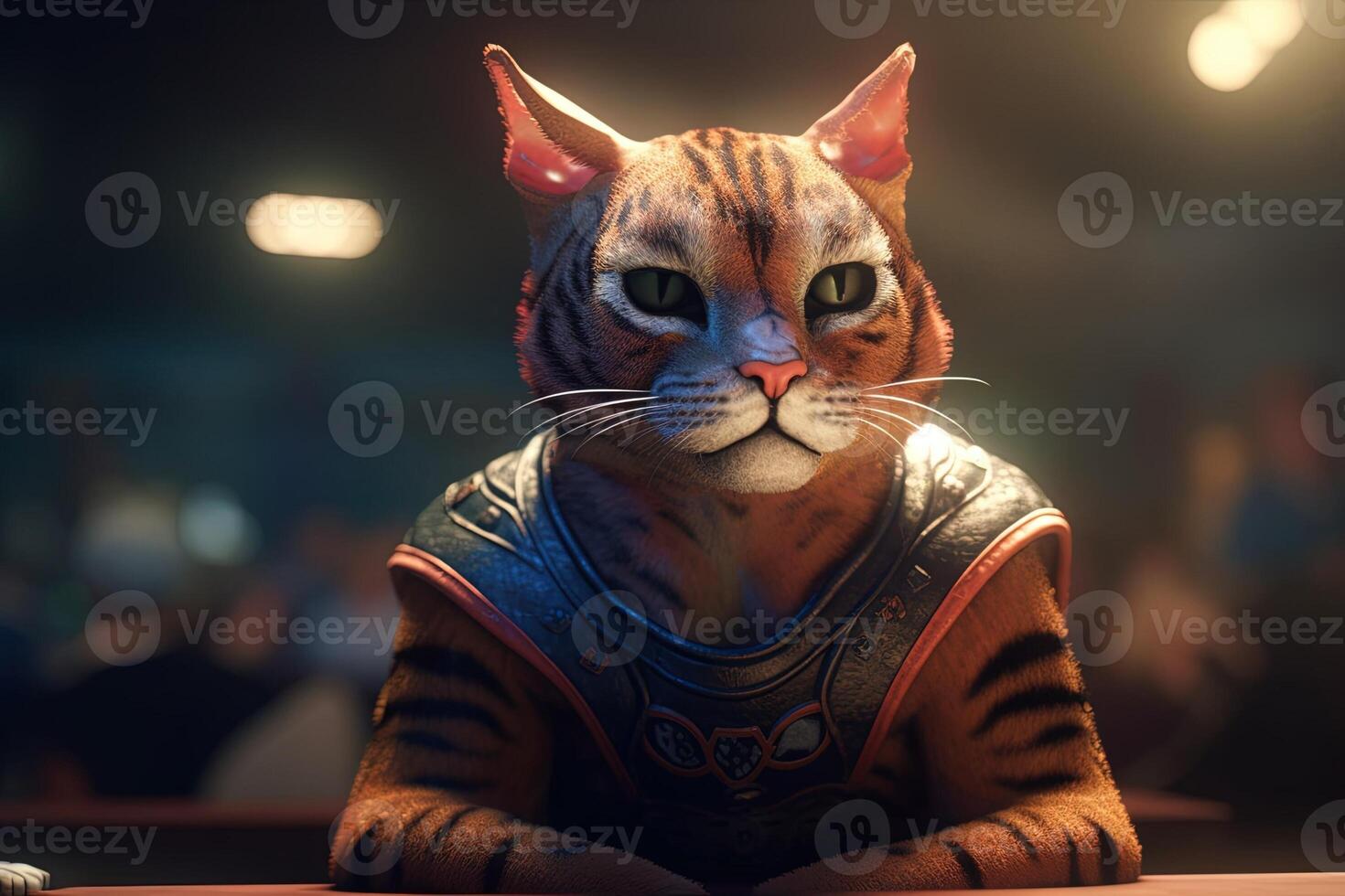 gato luchador vistiendo un lucha disfraz ilustración generativo ai foto