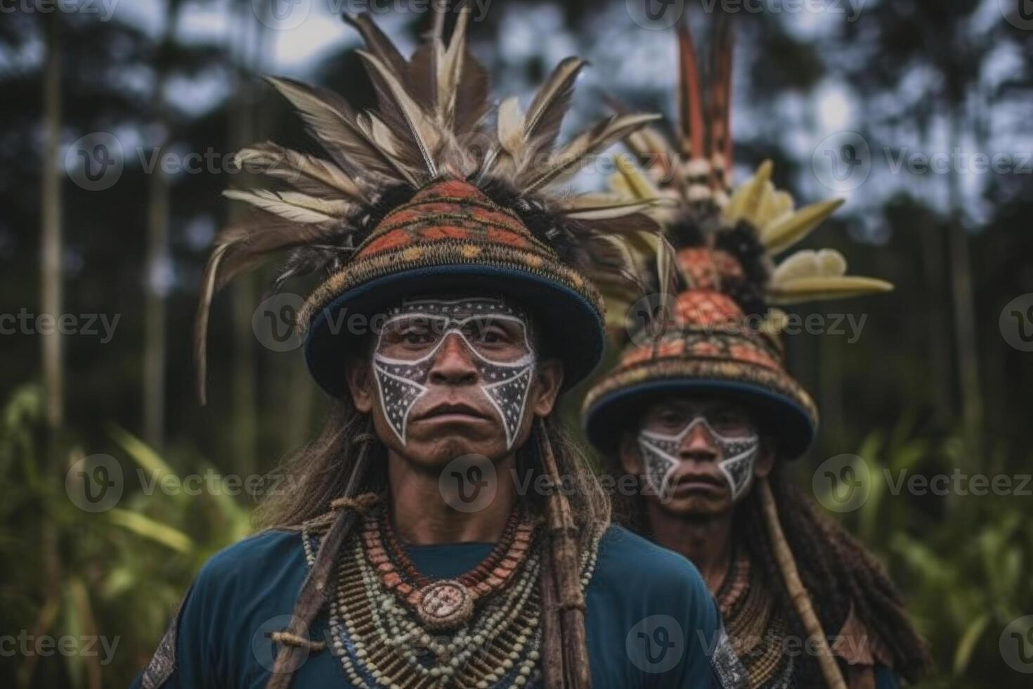 retrato de indígena tribu hombre. nativo americano gente. generativo ai foto