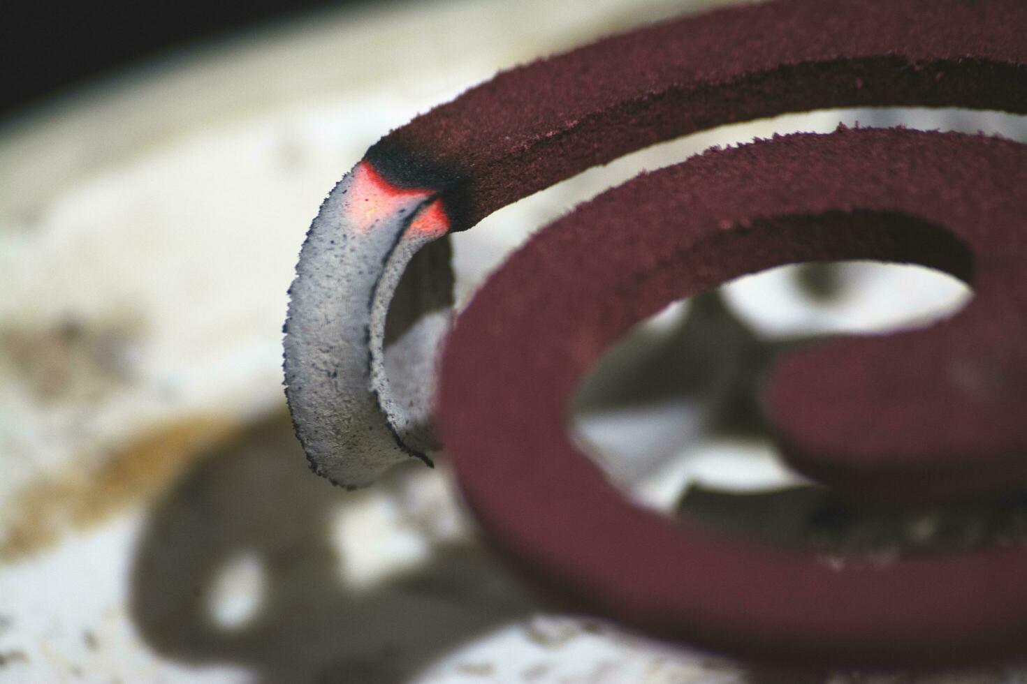 A mosquito coil is a mosquito-repelling incense photo