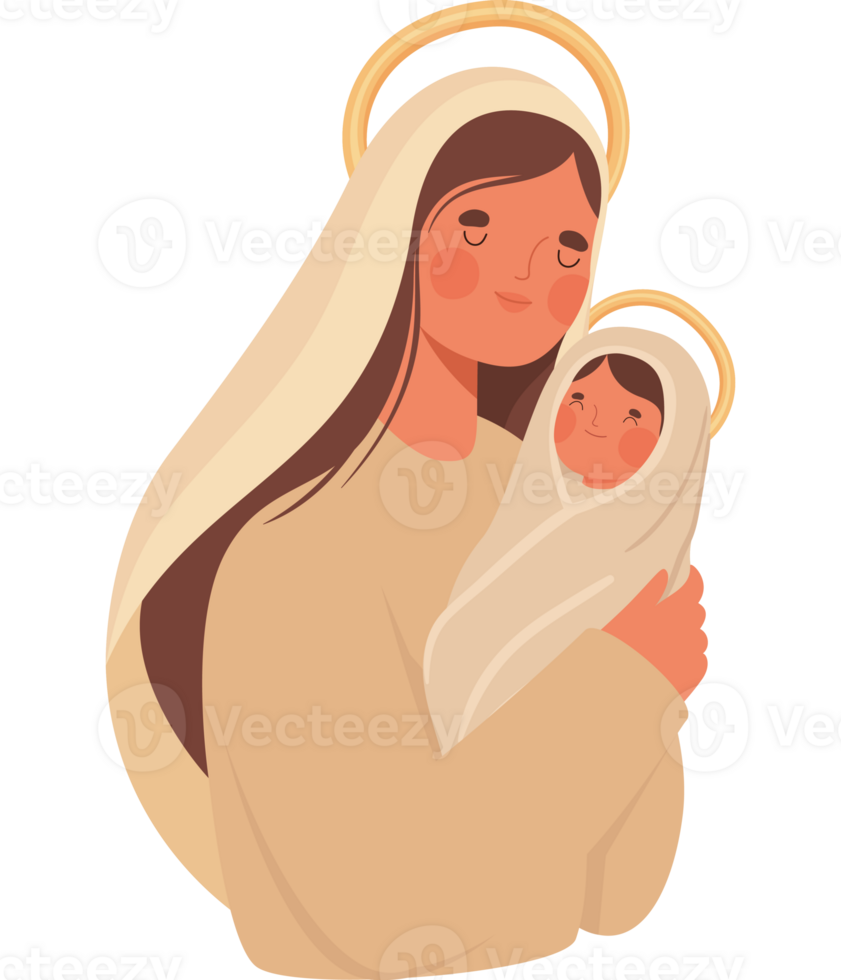 saint mary and jesus  png