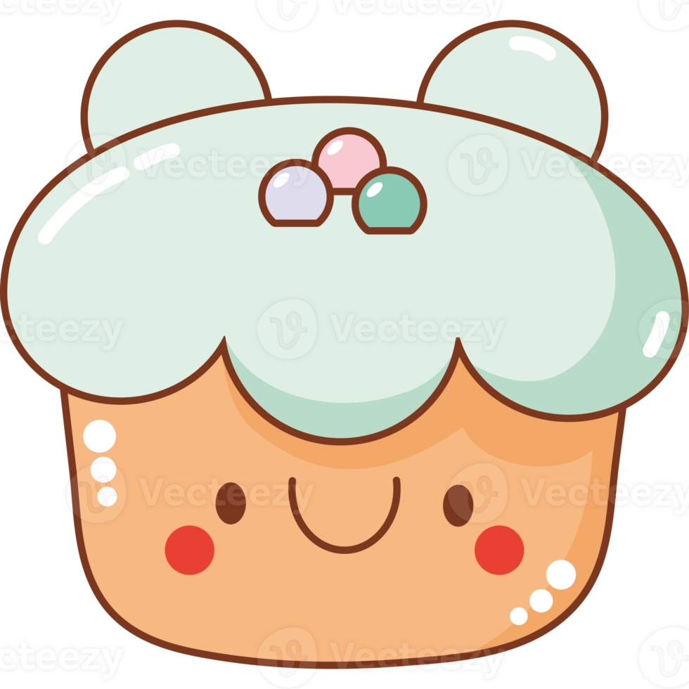 kawaii koekje ontwerp over- wit png