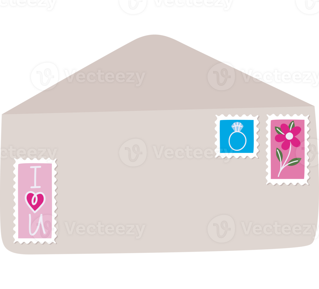 colored envelope  with stamps png