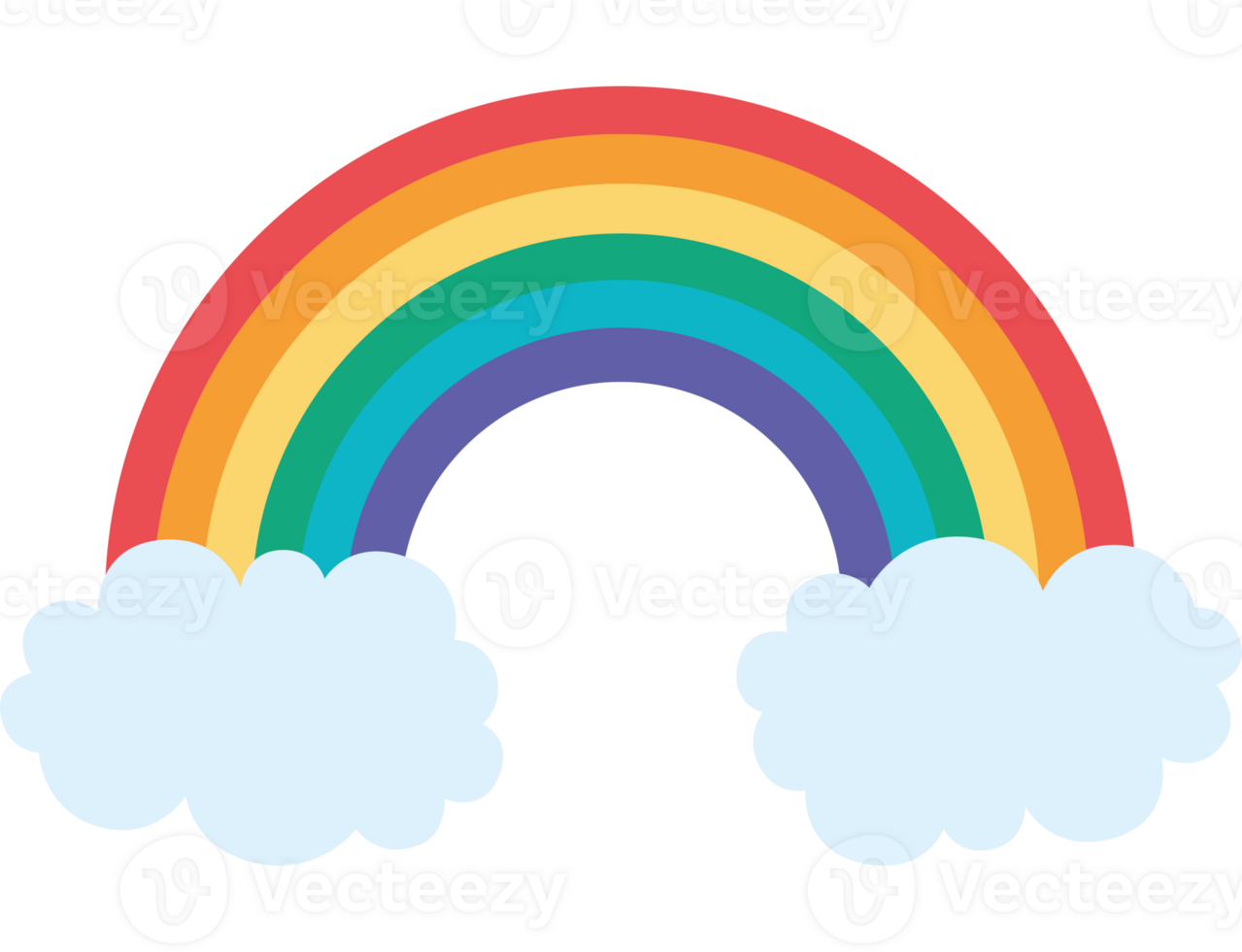 rainbow with clouds  png