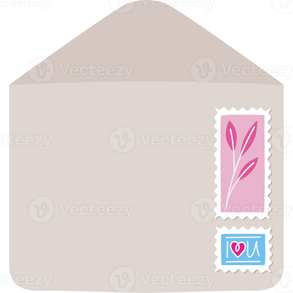 colored envelope illustration with stamps png