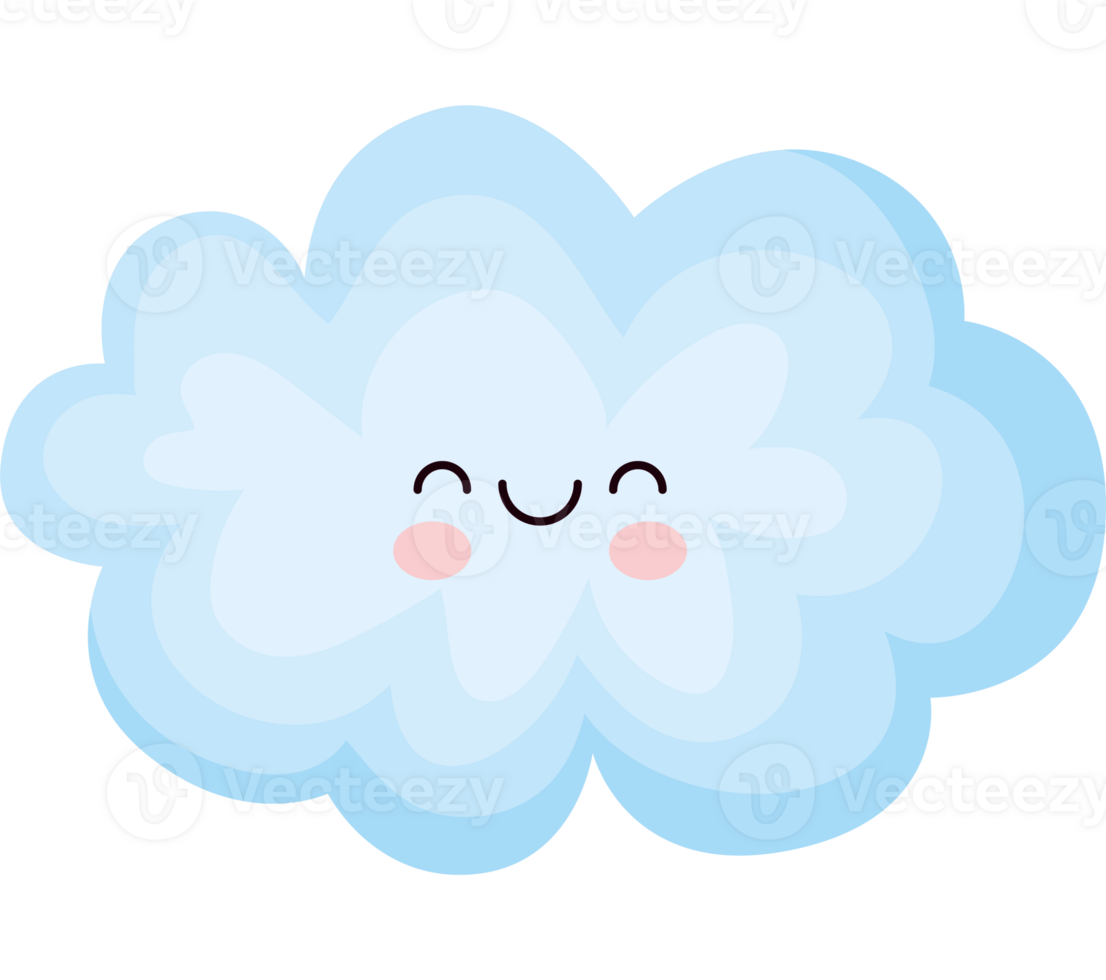 kawaii nube diseño terminado blanco png