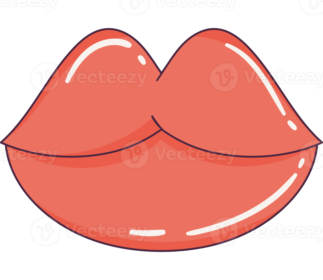 red lips retro style icon png