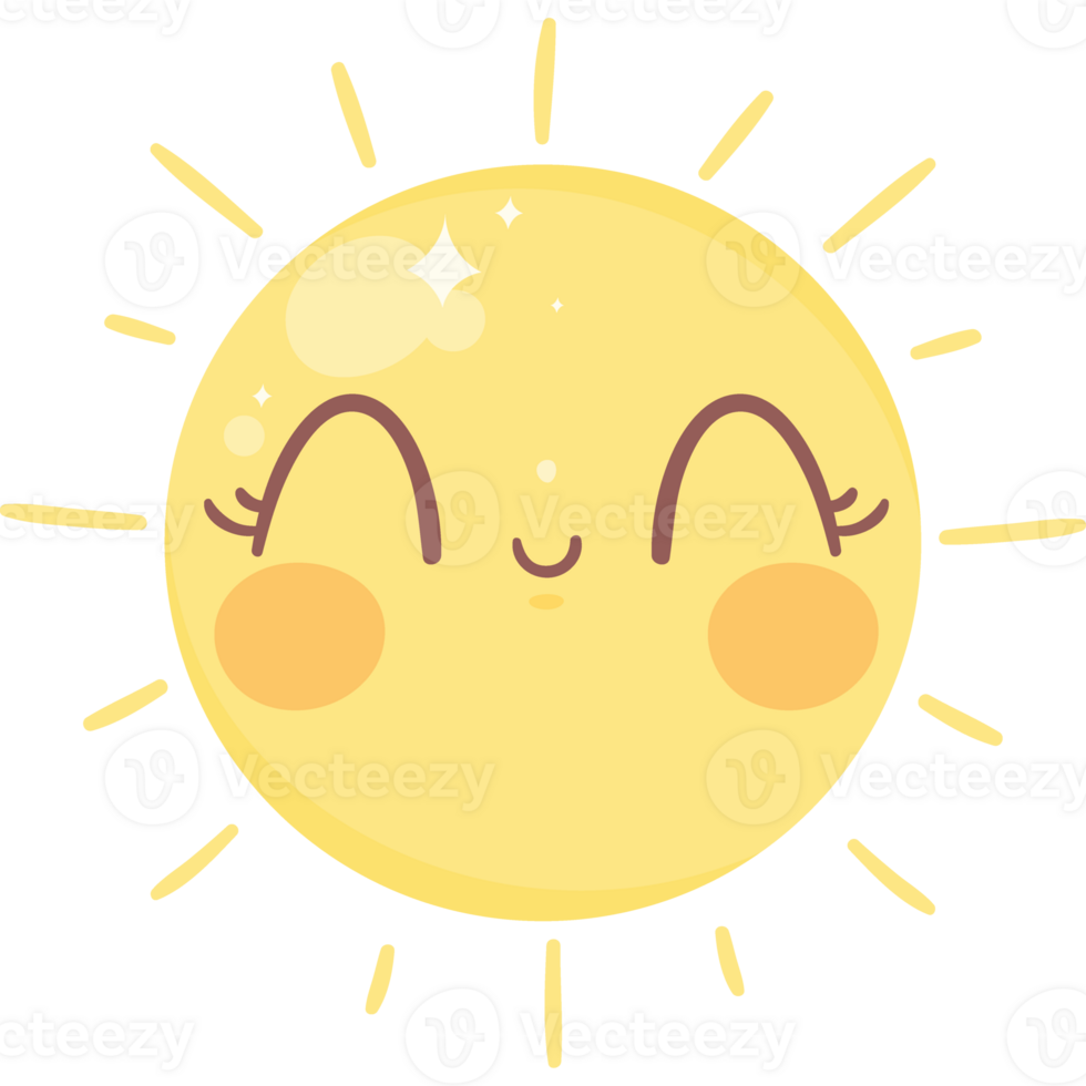 seasonal sun smiling kawaii character png