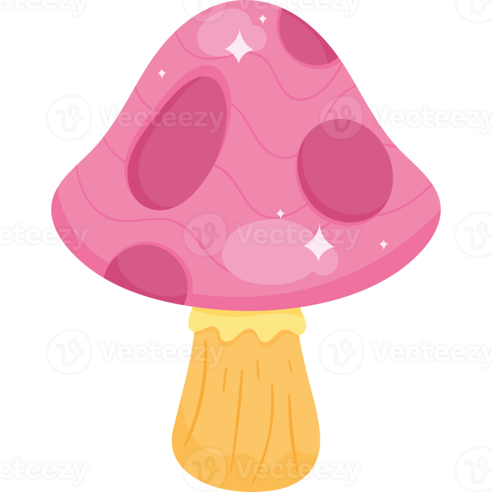 cute pink fungus garden plant png
