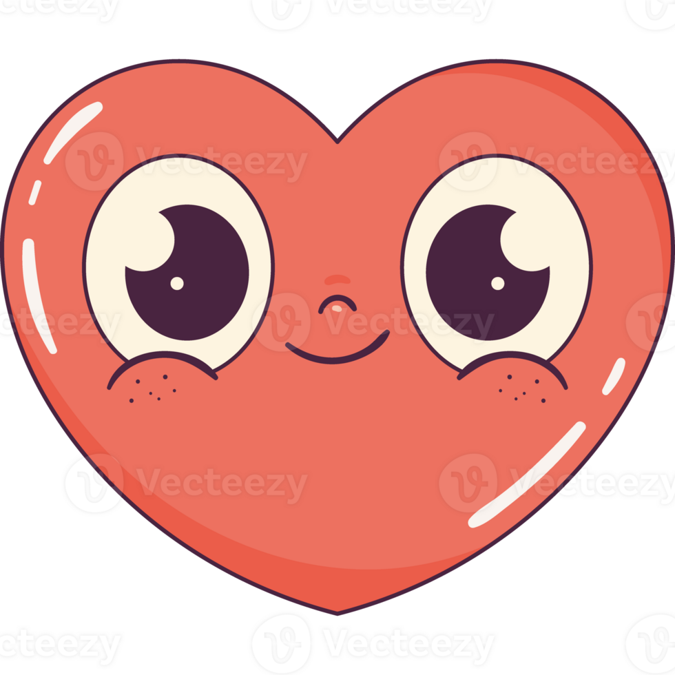 red heart retro style icon png
