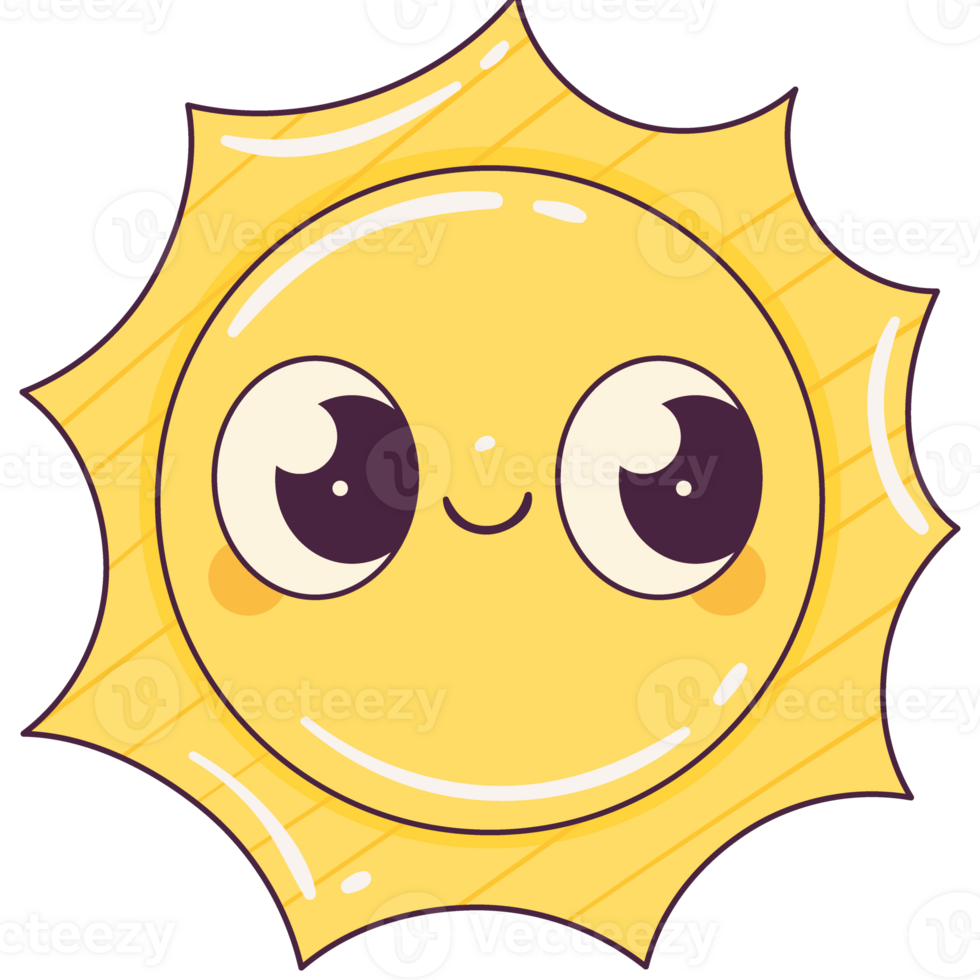 summer sun retro style icon png