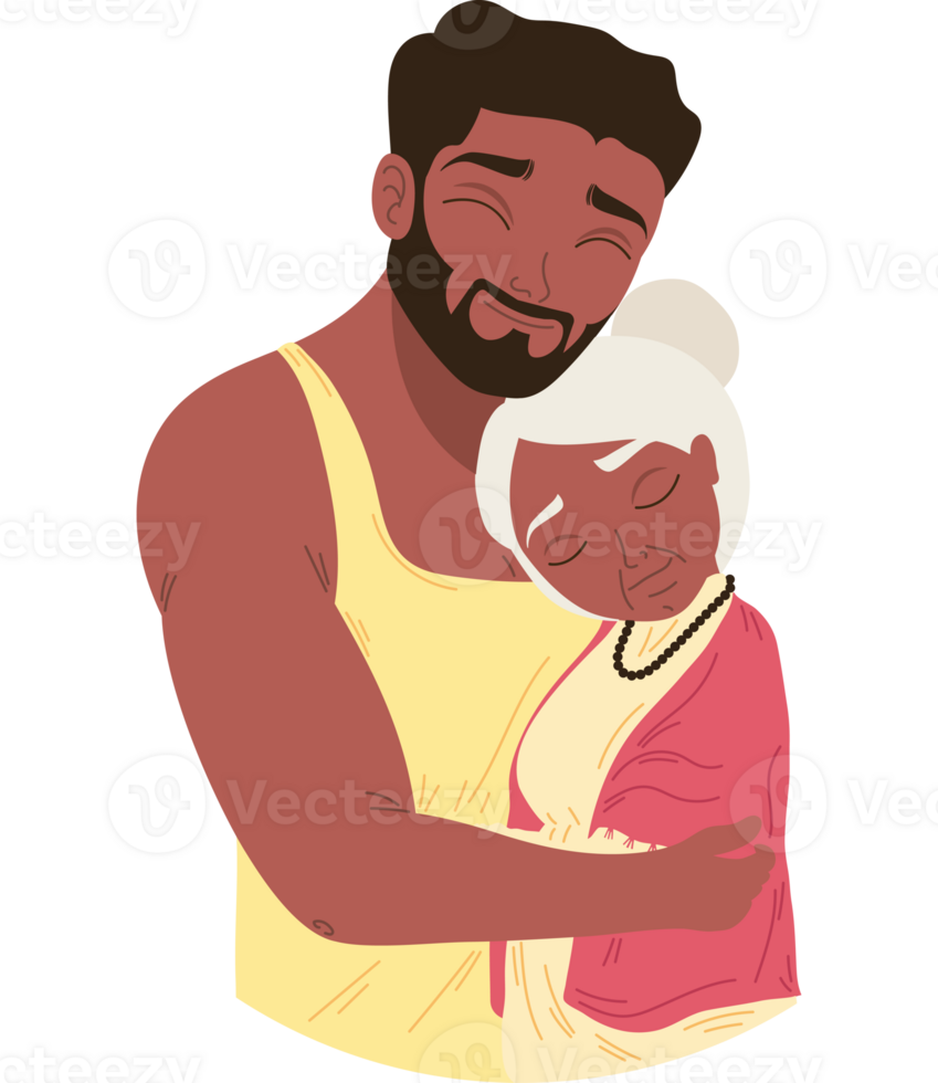 A smiling family embracing png