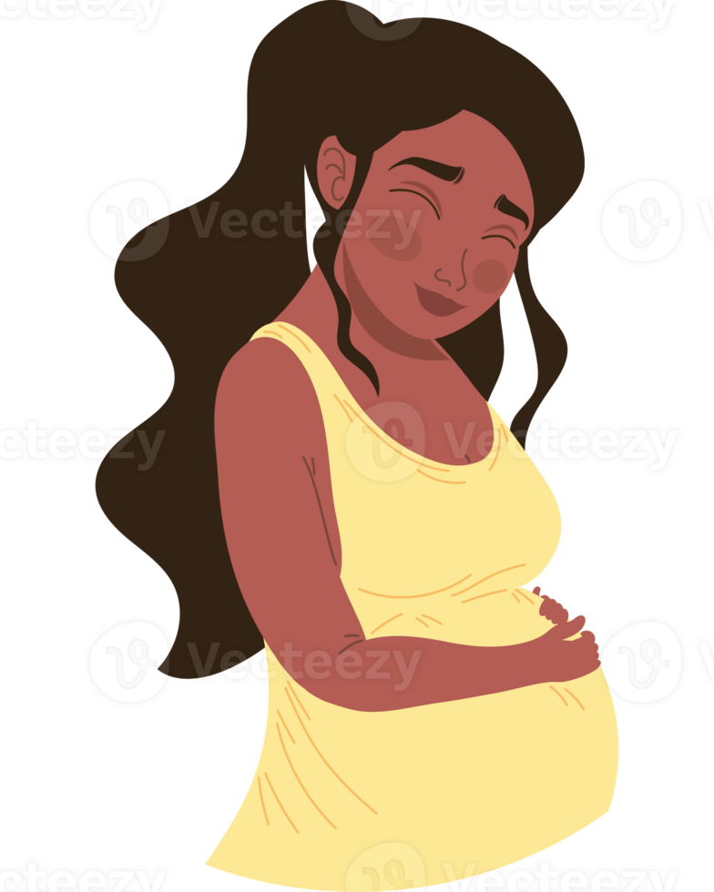 Happy mother in yellow dress png