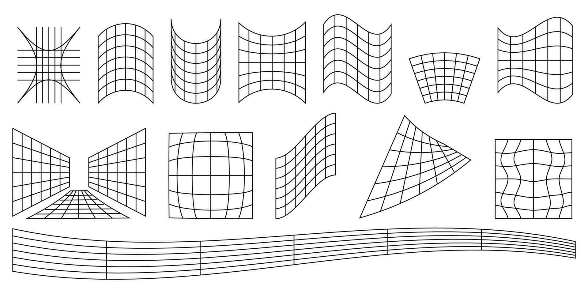 Set of Y2K bling retro elements and abstract brutalism shapes. Hipster graphic objects for logo, icon, web design. Modern vector illustration