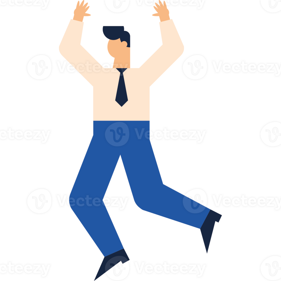 elegant business man celebrating character png