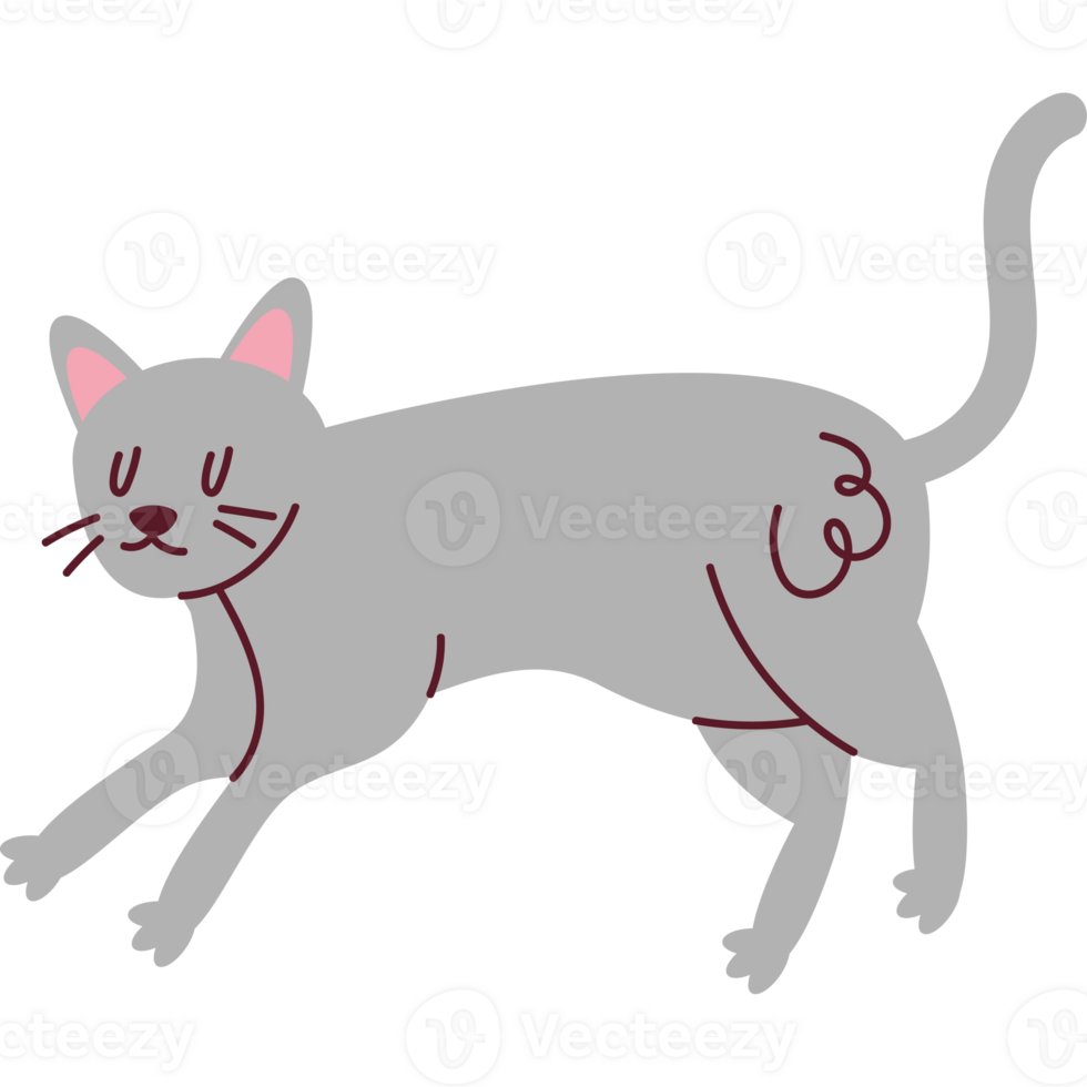 cute little gray cat character png