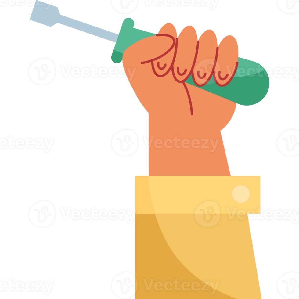 hand with screwdriver tool icon png