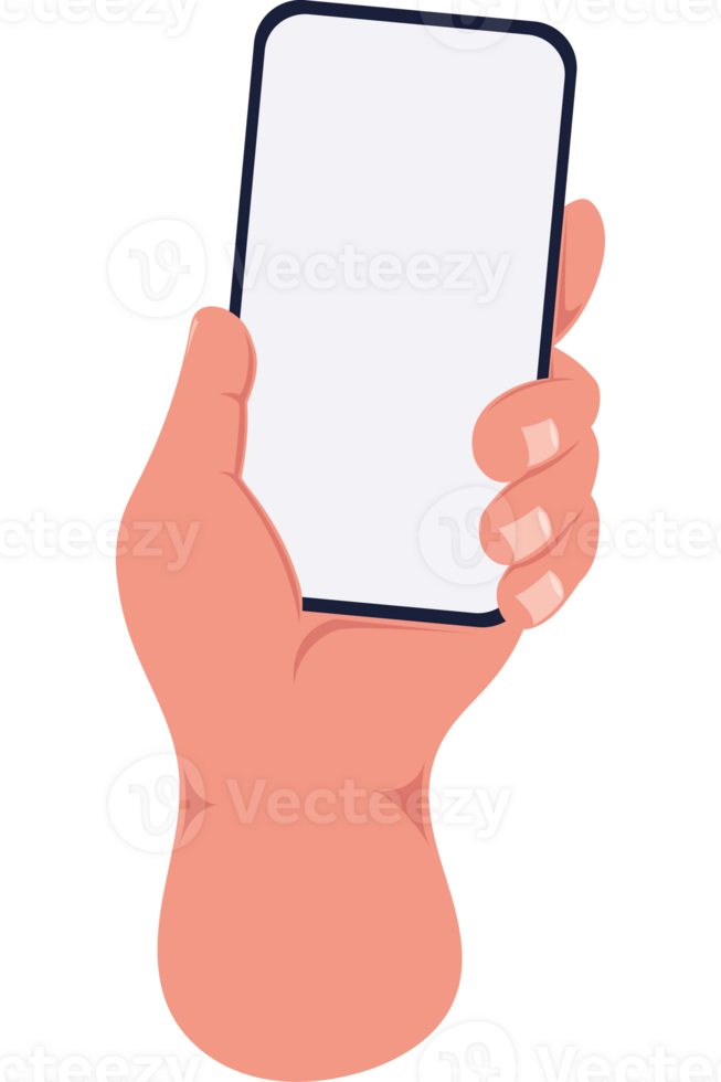 hand with smartphone isolated icon png