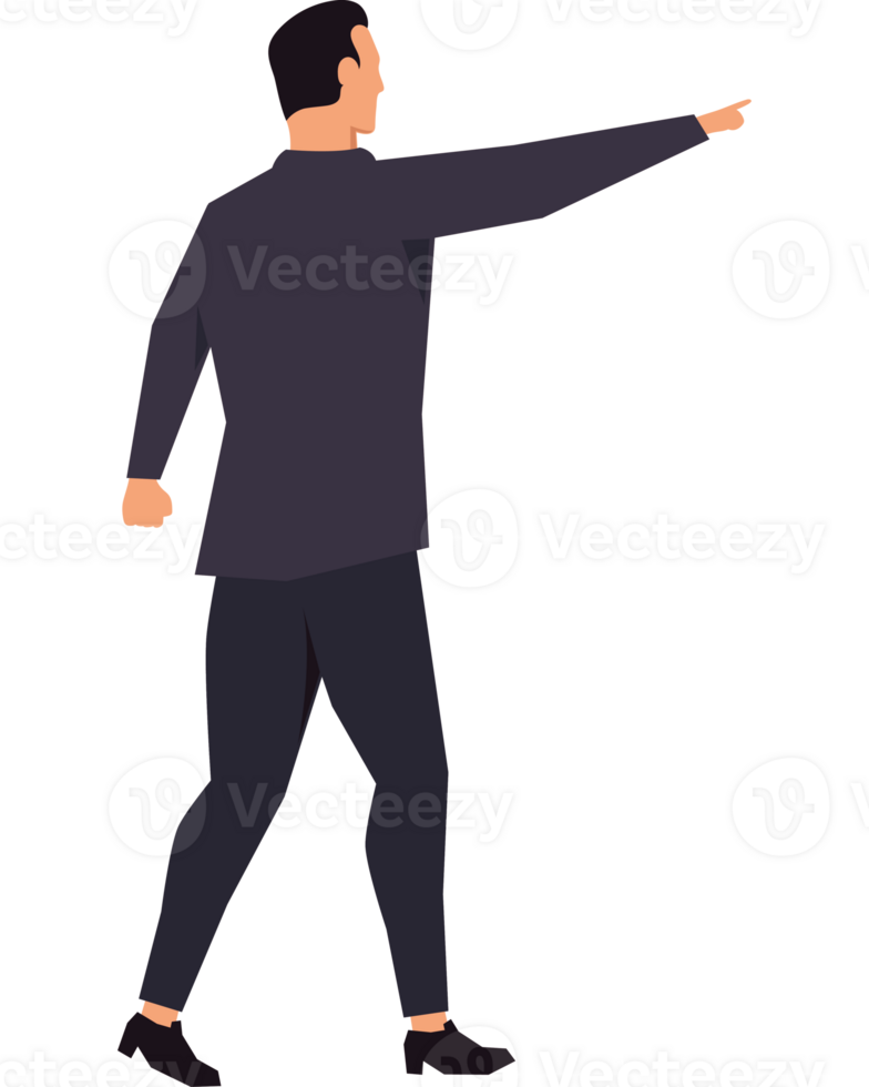 businessman indexing with finger character png