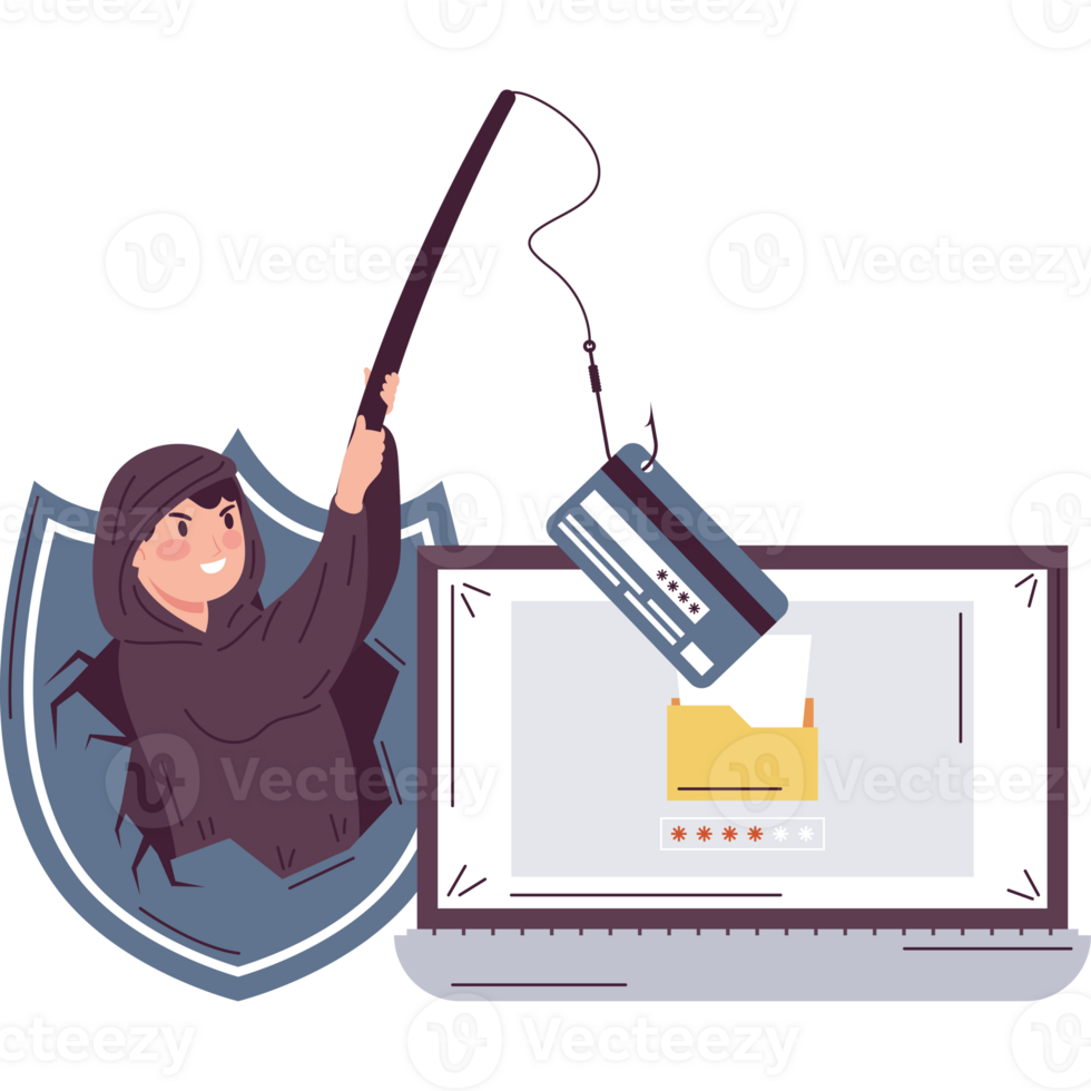 hacker fishing credit card character png