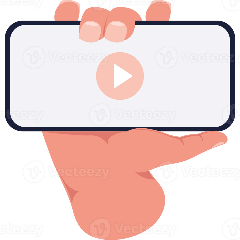 hand lifting smartphone playing video icon png
