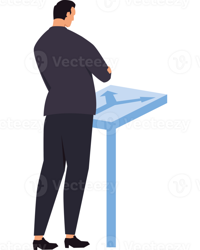 businessman making a decision character png