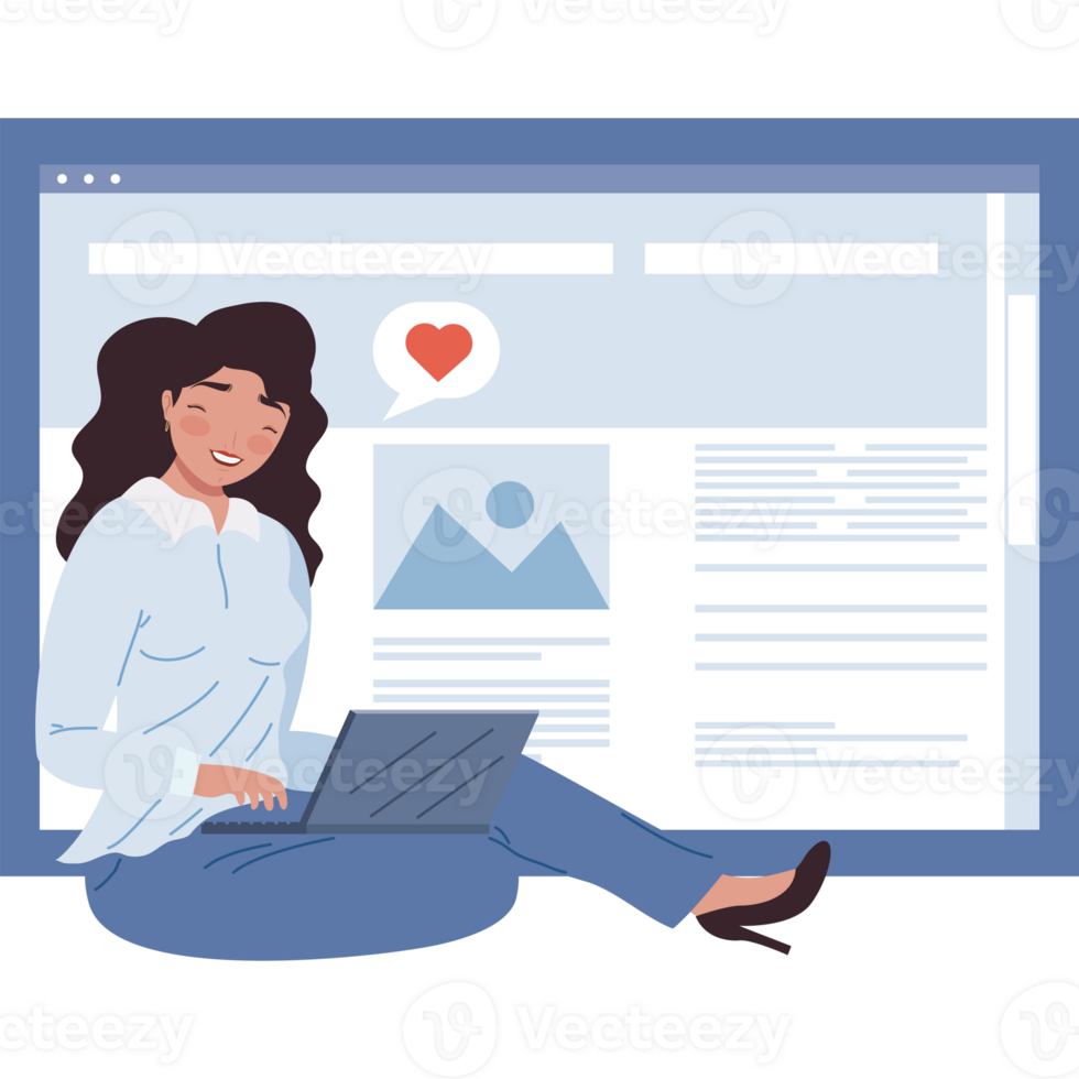 blogger girl with template character png