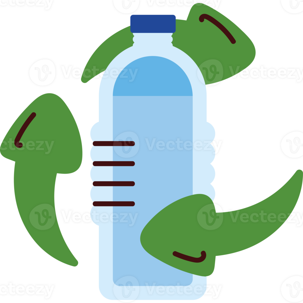 recycle arrows in bottle plastic icon png