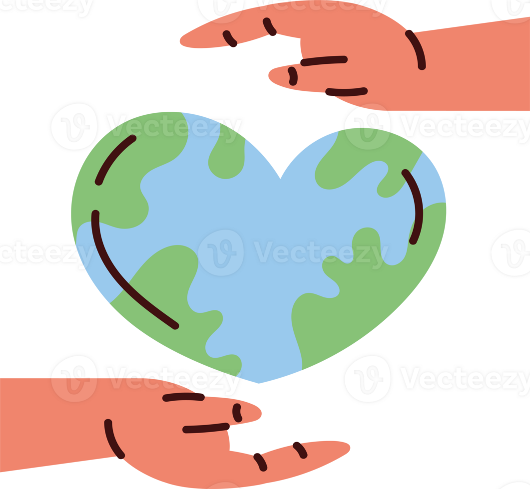 hands protecting planet earth heart icon png