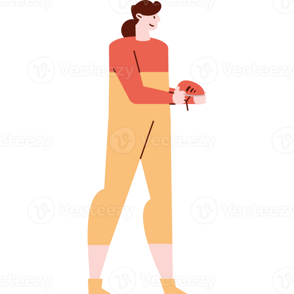 female cyclist with uniform character png