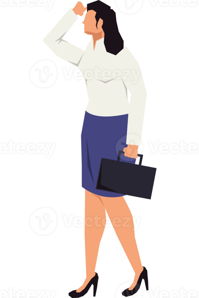 young businesswoman with portfolio character png