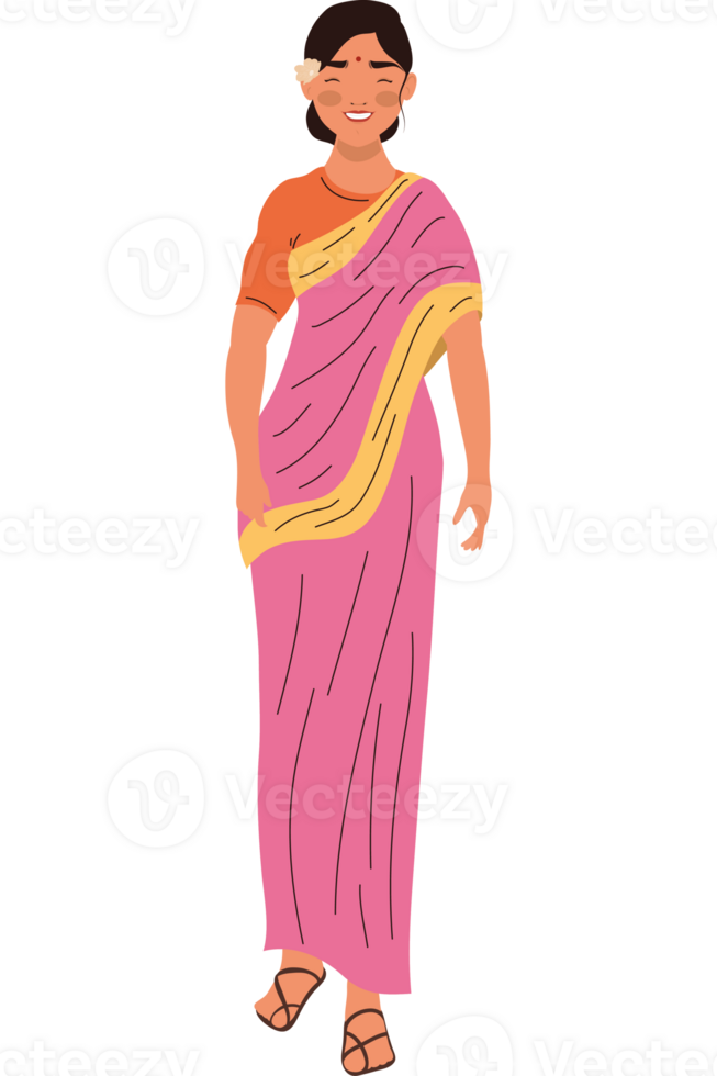 indian woman with pink costume character png
