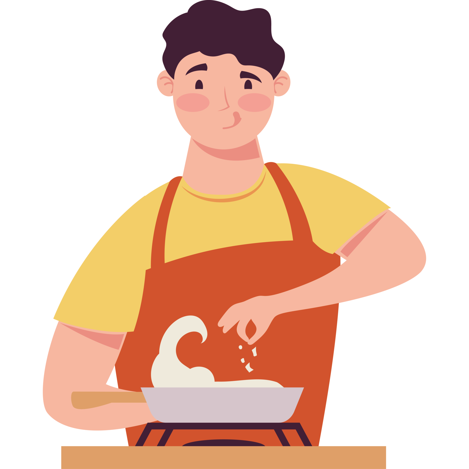 young man cooking with pan character 24600987 PNG