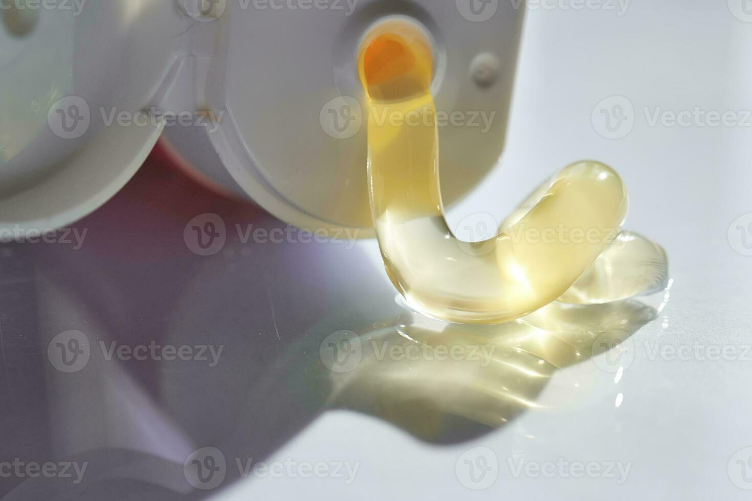 The gel texture of the cosmetic product. photo
