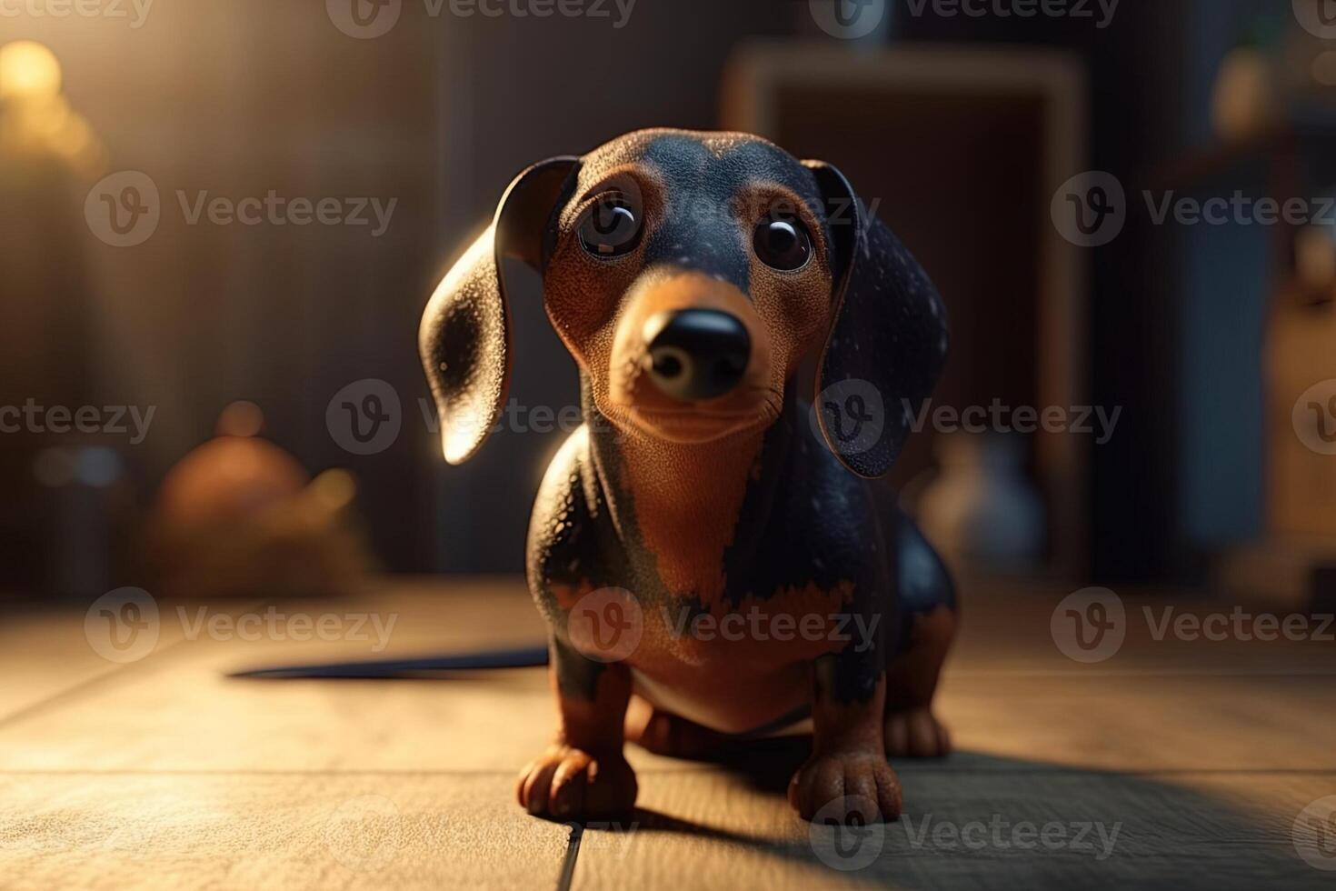 cute dachshund dog portrait looking at you illustration photo