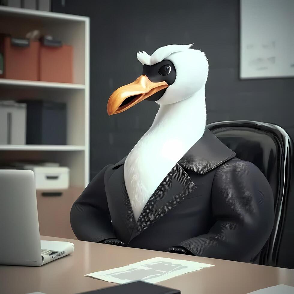 swan wear dressed a businessman photo