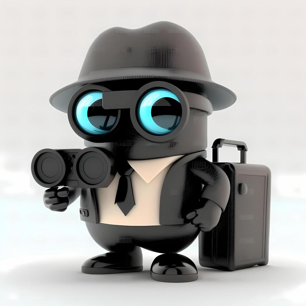 spy character with camera photo