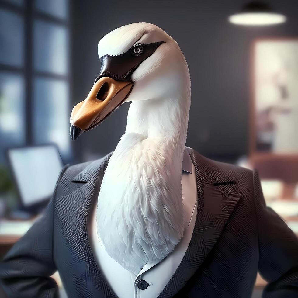 swan wear dressed a businessman photo