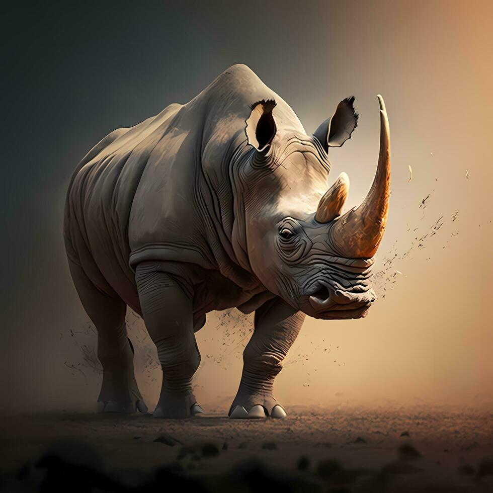 rhino illustration ai generated photo