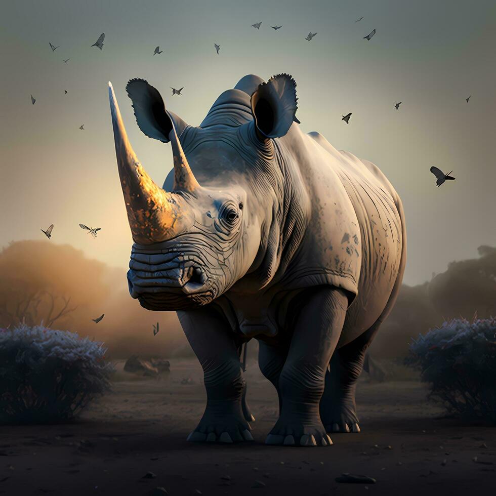 rhino illustration ai generated 24601917 Stock Photo at Vecteezy