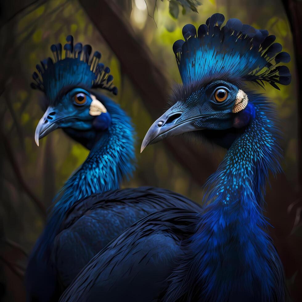 cassowaries realistic illustration photo
