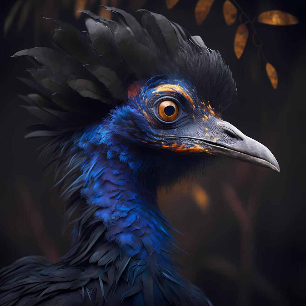 cassowaries realistic illustration photo