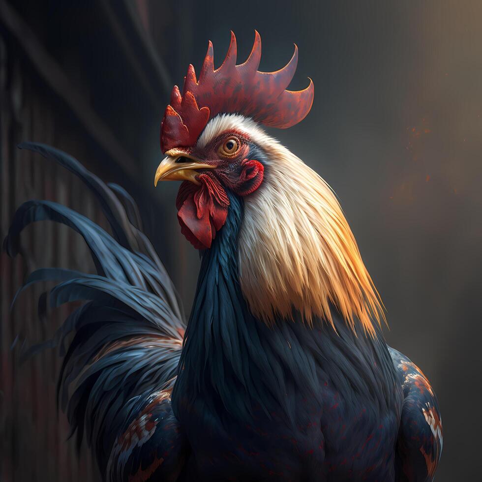 rooster illustration ai generated photo