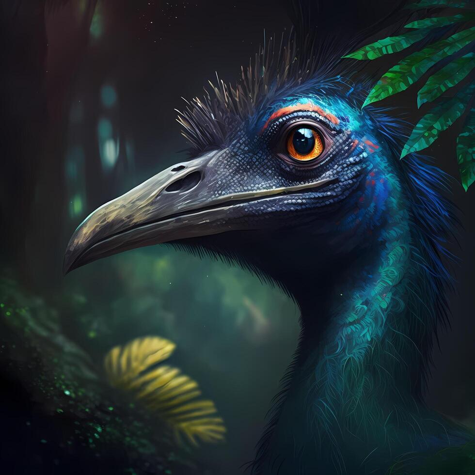 cassowaries realistic illustration photo