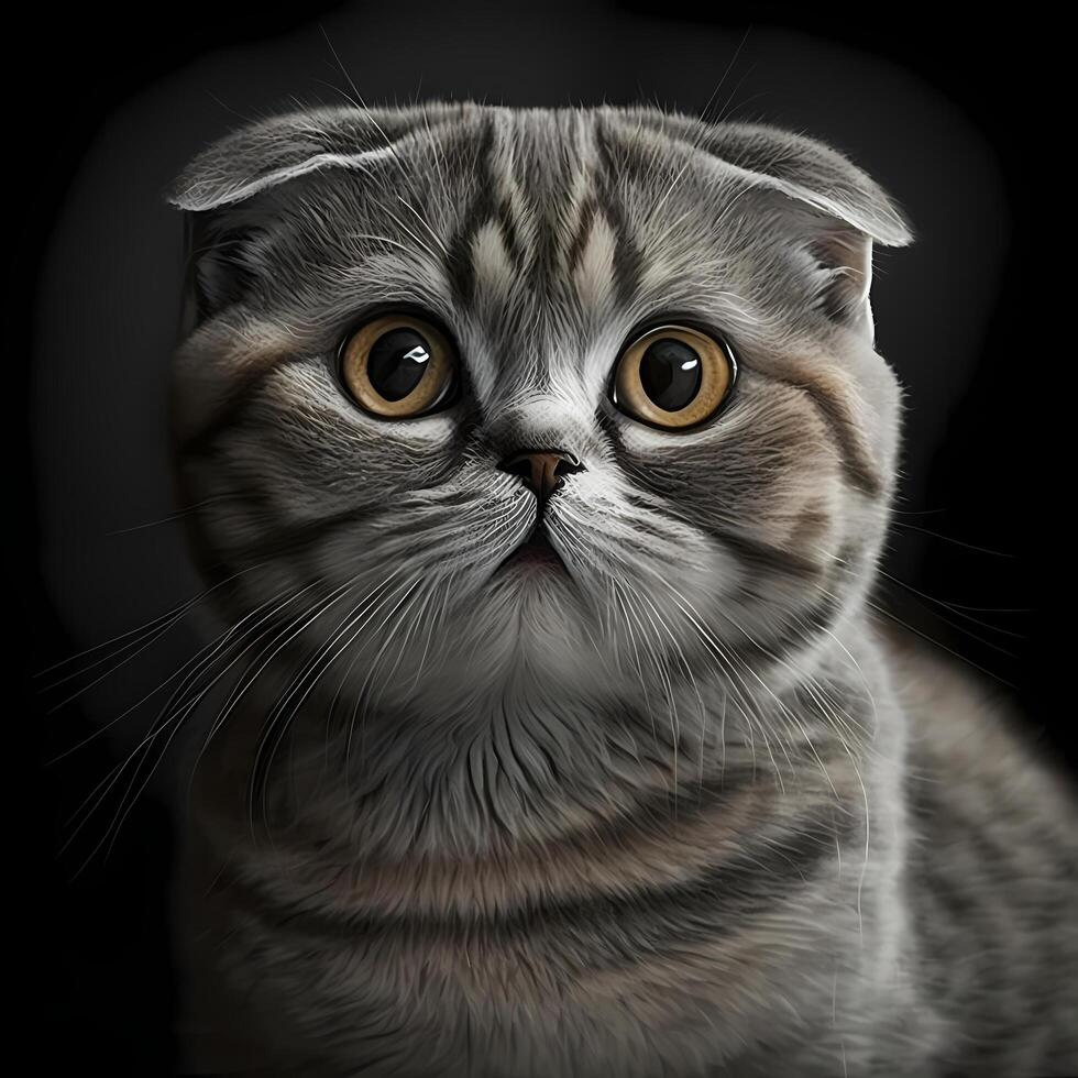 scottish fold cat illustration photo