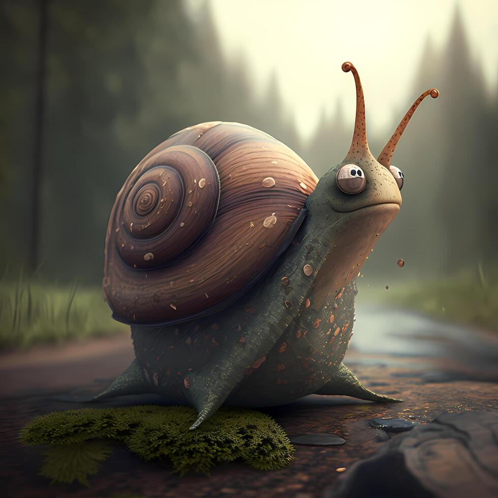 snail realistic illustration photo