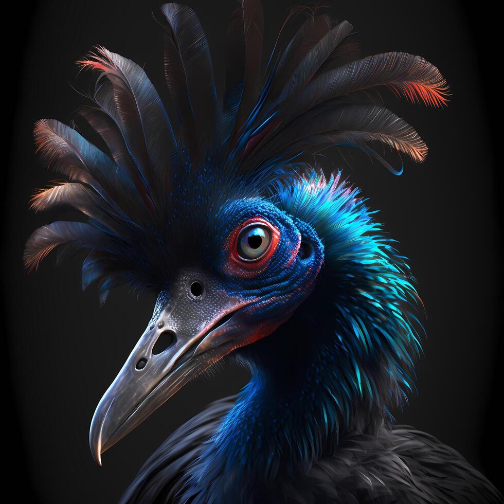 cassowaries realistic illustration photo