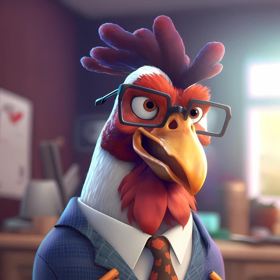 rooster wear dressed a businessman photo