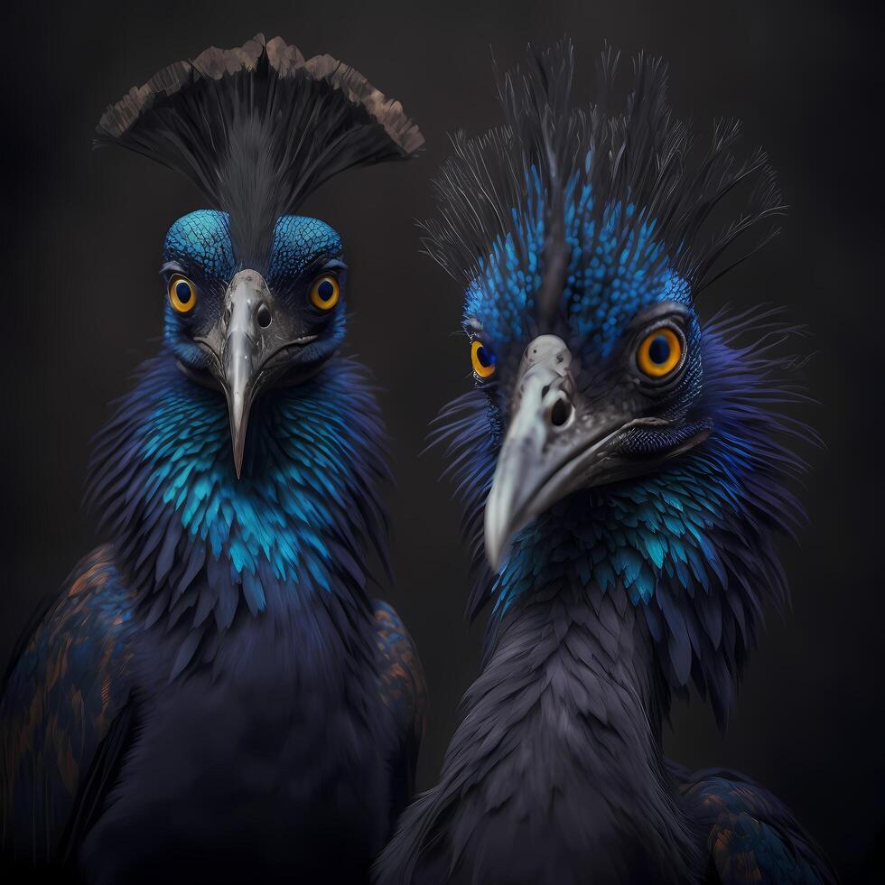cassowaries realistic illustration photo