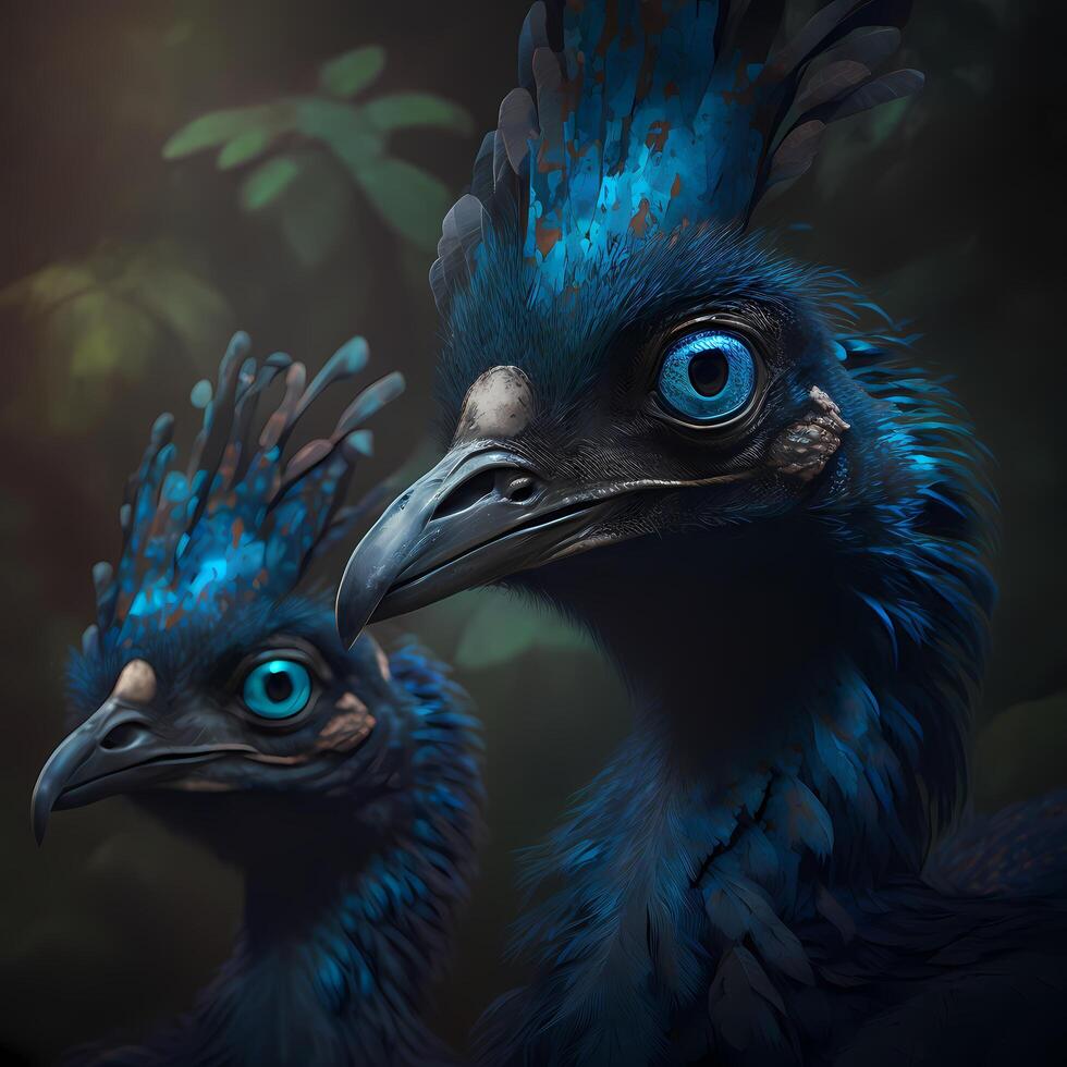 cassowaries realistic illustration photo